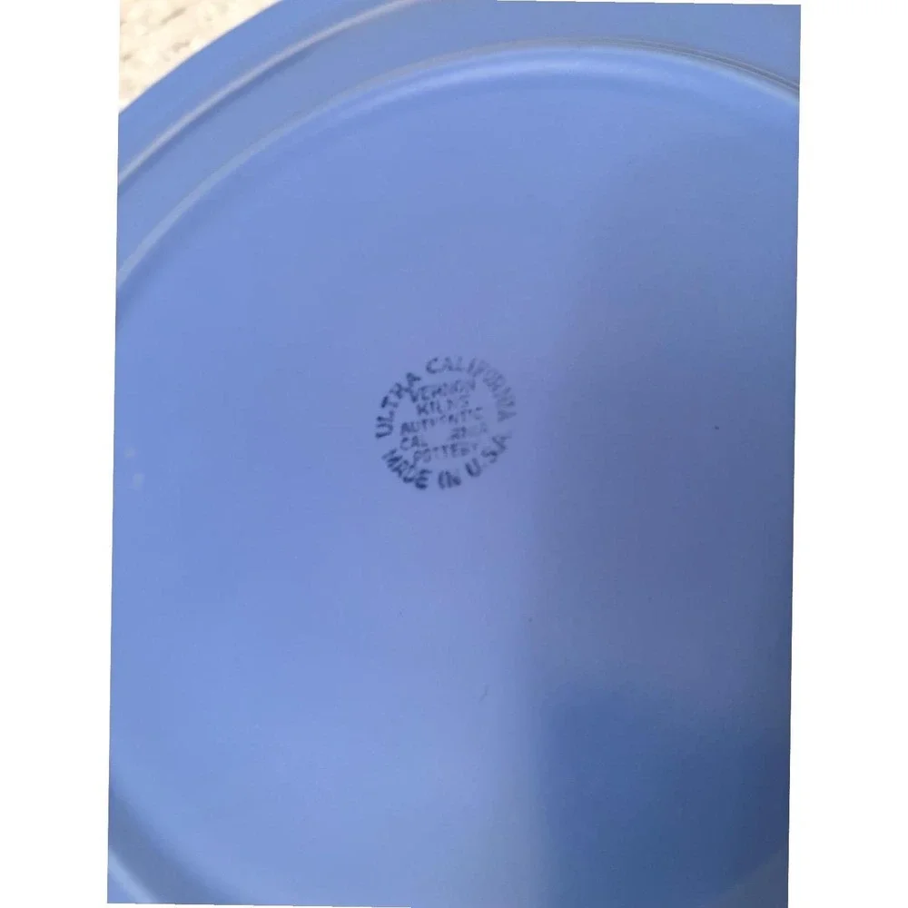 Vernon Kilns‎ Ultra California Blue Pottery Plate Mid Century Modern USA Made
